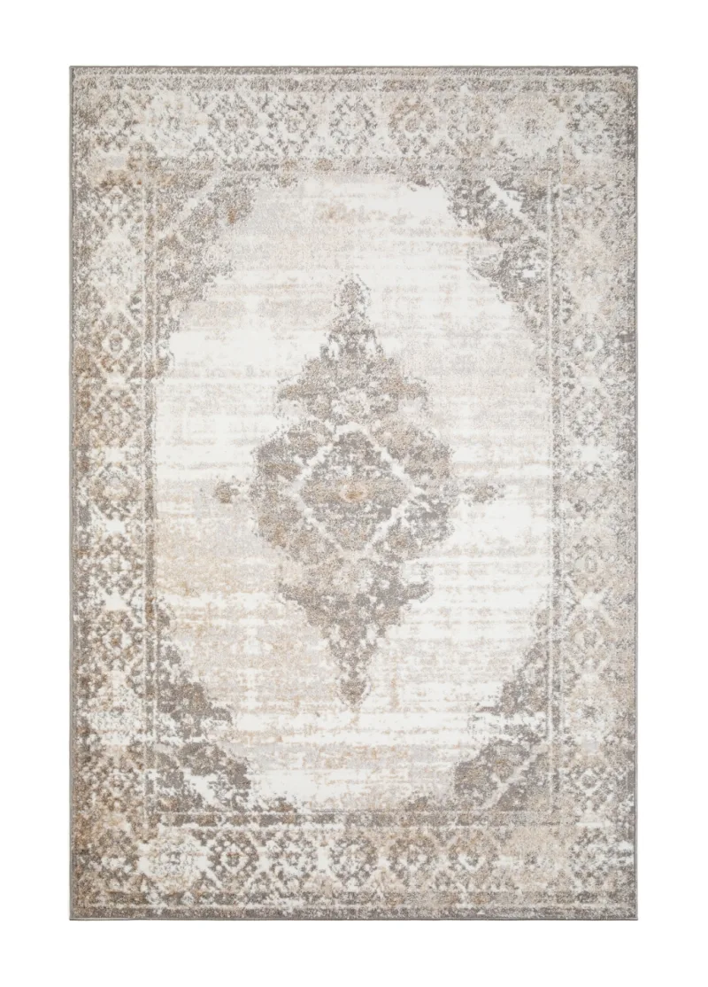 Alva Medaljong Cream modern matta i ljus ton