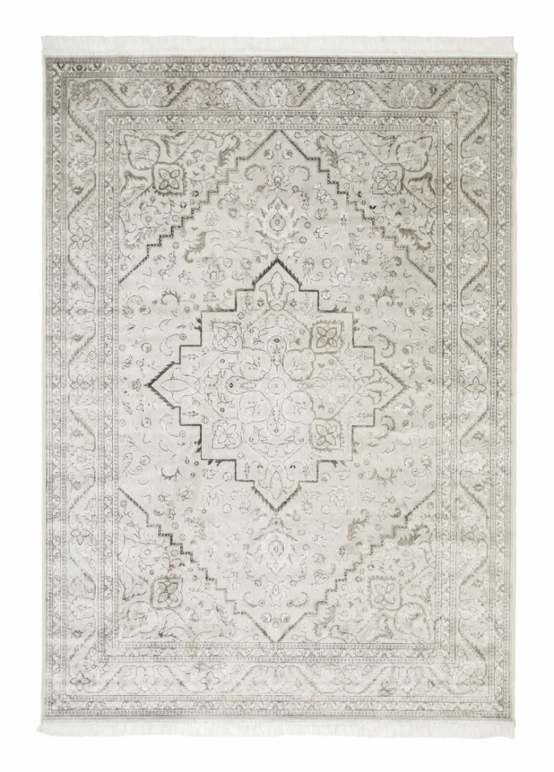 Casablanca Kashan Silver viskosmatta med orientaliskt mönster