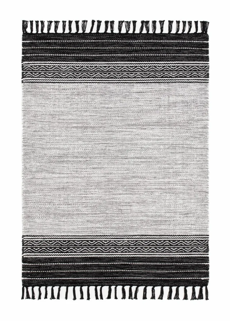 Grundsund Svart trasmatta i bomull, 60 × 110 cm