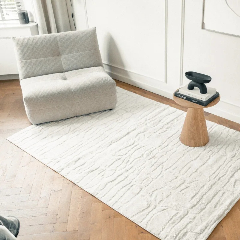 Softy Brick Cream, mjuk mönstrad matta från Mattadirekt